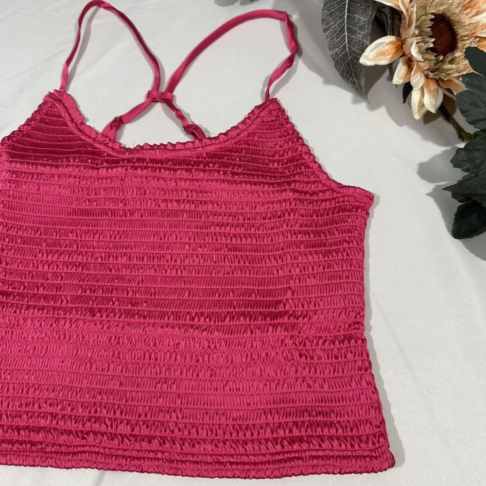 NWT $58 Free People [ Small ] Smocked Right‎ on Time Camisole Fuchsia Pink